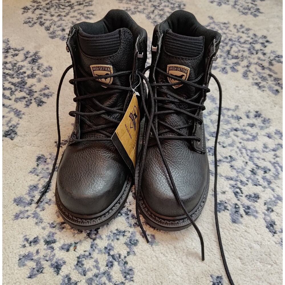 Red Wing Irish Setter Kittson 6" STEEL TOE Black Work Boots Men 7.5 83664 NWOB